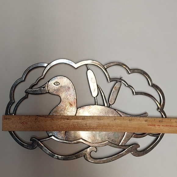 Vintage* 50s Elegance Silver-plated Duck Trivet - Picture 5 of 6